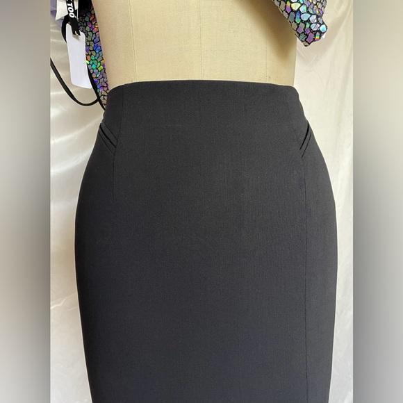 Escada Germany Thin Wool pencil long skirt side slit black size 34 EU / 2 US - Picture 5 of 15